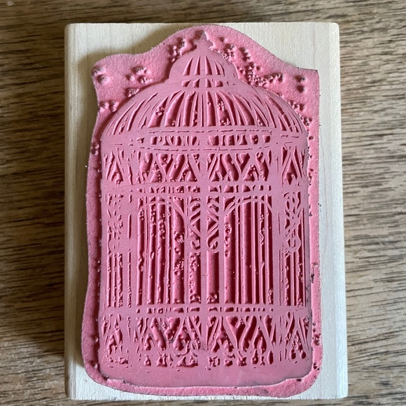 Bird Cage Rubber Stamp - Picture 2 of 2